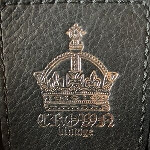 Crown Vintage Black Leather Emblem